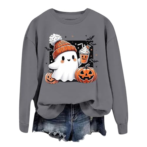 Image of Generisch Women's Oversized Sweatshirt Crew Neck Long Sleeve Pullover, gray, S