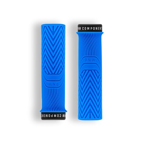 Grips - Lock-on Mountain Bike Handlebar Grips - 25a Tacky Rubber - Ergonomic Trail & Enduro Grip - 34mm (xl) - Pacific Blue