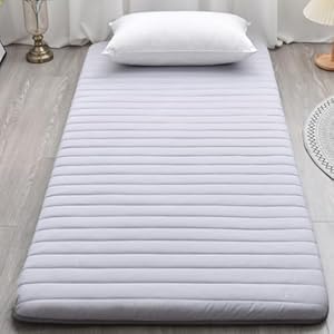 XDone Colchón de suelo individual de 5 cm de grosor, colchón de futón suave, tapete de tatami japonés, colchón enrollable, portátil, plegable, para dormir en el hogar, camping, sofá (gris, 90 x 190