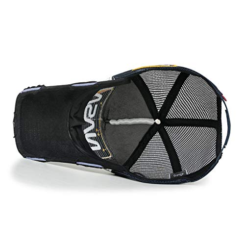 ililily NASA Worm Logo Embroidery Baseball Cap Mesh Snap Back Trucker Hat Flat Bill