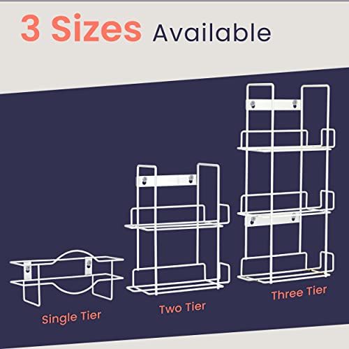 [2 Pack] Single Wall Mount Glove Tissue Dispenser, Wire Rack Disposable Gloves Napkin Box Holder, White Durable Metal Organizer For Food Service, Lab, Office, Home, And Garage #TOP6