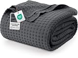Utopia Bedding 100% Coton gaufré Couverture (Gris Anthracite - 228x182 cm)...