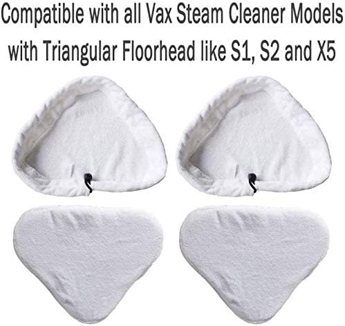MALAYAS Set of 4 Washable Triangular Microfiber Cleaning Pad Cover for Vax S1S2 and X5 Steam Mops