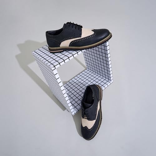 Image of Neeman's Jute Dress Oxfords for Men | Eco-Friendly Brogue Detailing with Cushioned Sole & Modern Heel | Classic Formal Shoes