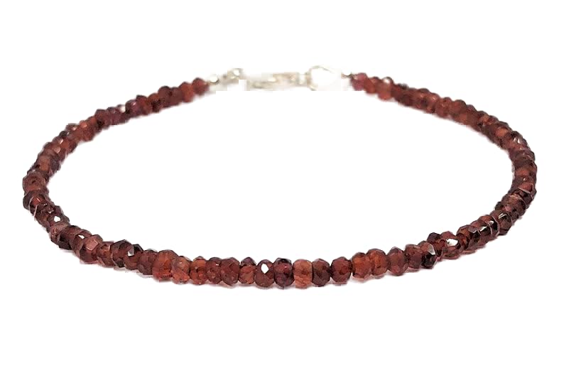 Bracelet en grenat facetté et or 3mm LKBEADS éclat gemme artisanal