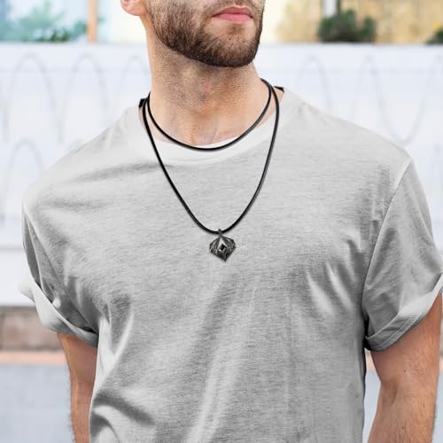 4 Stk Lederband Halskette 3mm,Schwarz Kunstleder Halskette,Kunstleder Lederband mit Verschluss,Geflochten Kunstlede Halskett,Armband Lederkette Herren,4 Größe Kautschuk Kette für DIY Anhänger Schmuck