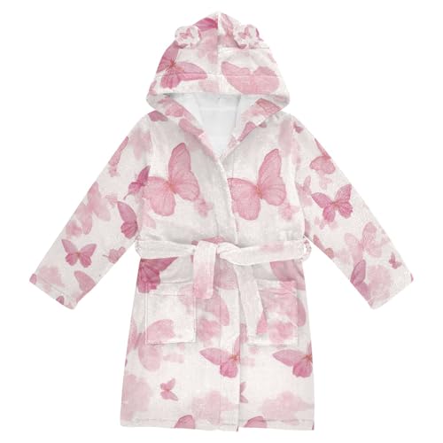 Butterflies Hooded Bathrobe For Girls Sleepwear For Girls