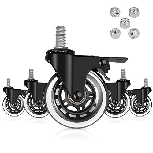 Hirate 3 inch Brake Caster with 3/8"-16UNC Threaded Stem Wheel Replacement by Hirate - Used condition - US$24.43