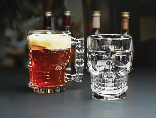 Image of Crystal Skull Glass, Clear, Gothic Style Drinking Tumbler, 500ml