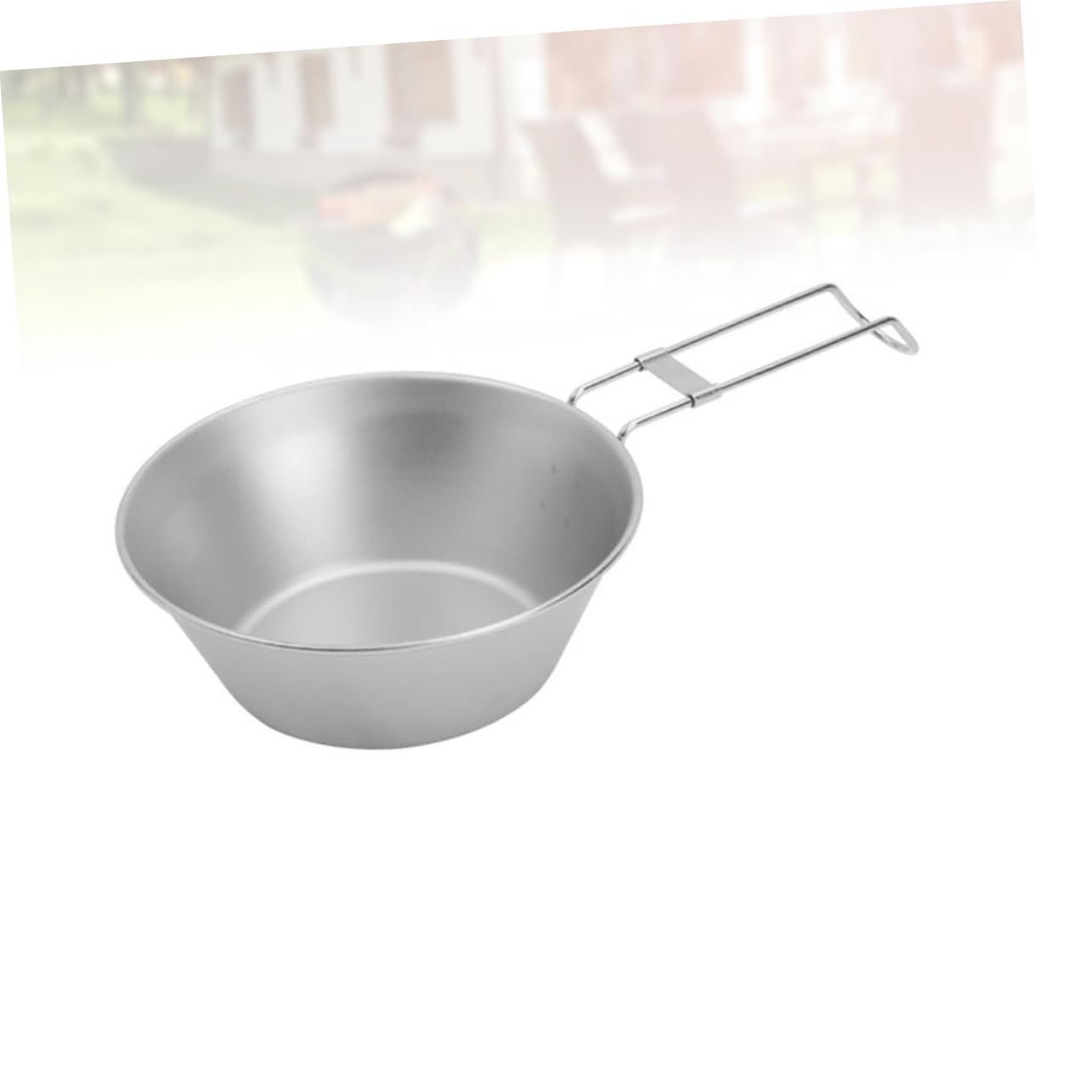 Parliky Travel-Friendly Stainless Steel Bowl Compact Collapsible Camping Bowl Lightweight with Handle
