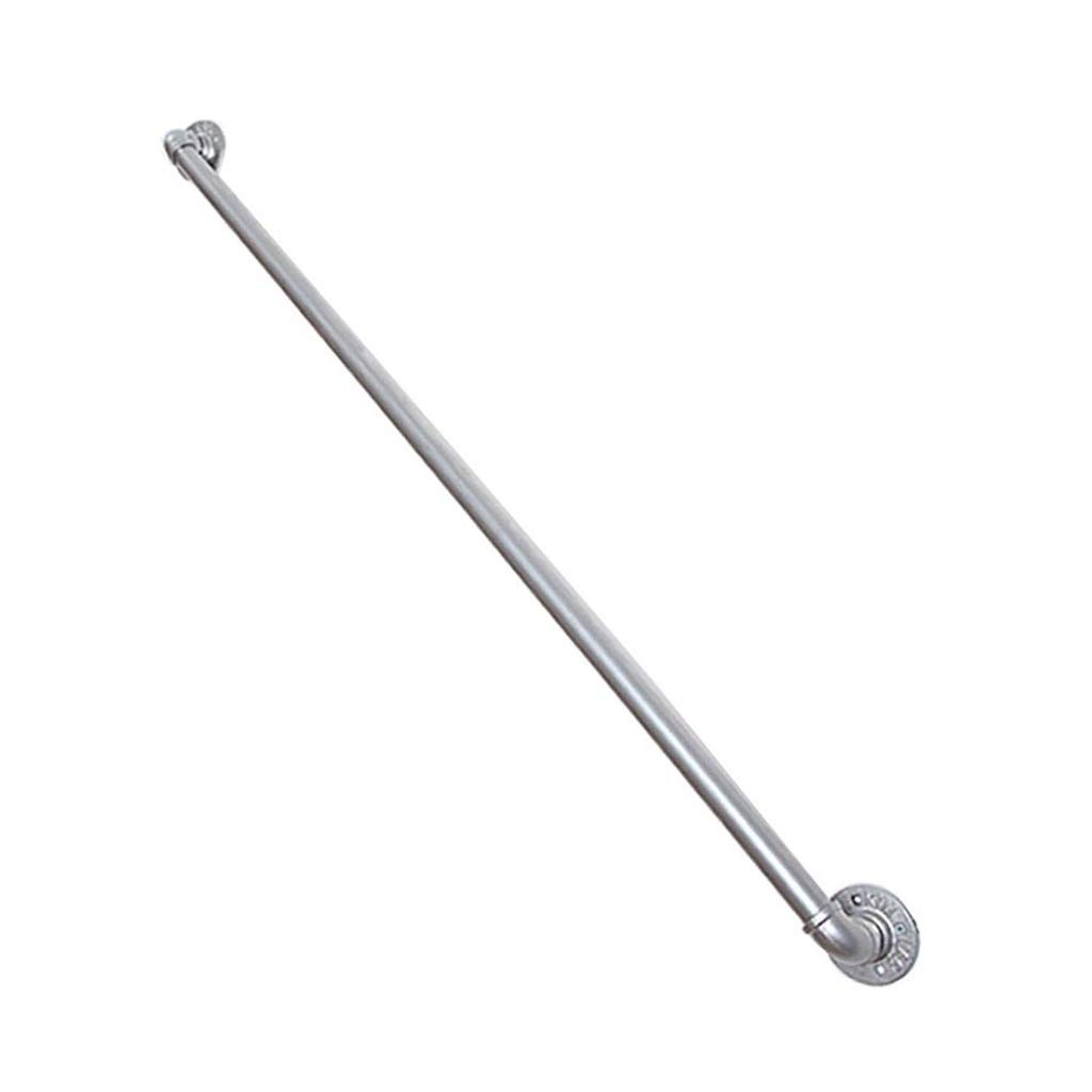 Rampe escalier intérieure argent 250cm avec support mural de couloir antidérapant
