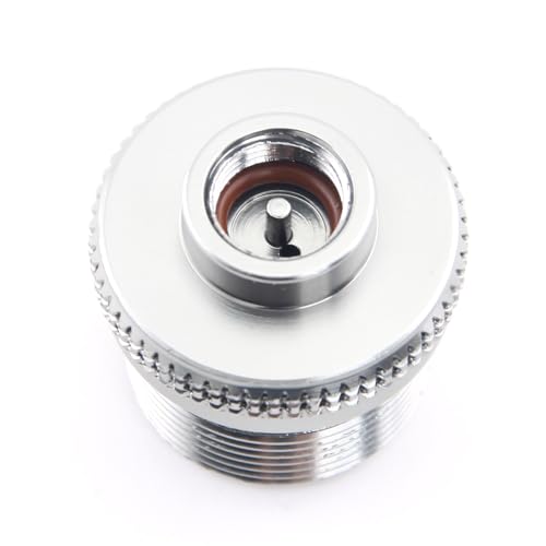KFI Camping Grill Propan Gasherd Adapter, Eingang: EN417 Lindal Ventil Kartusche, Ausgang: Propan Gasherd mit CGA600 Anschluss (Aluminium)