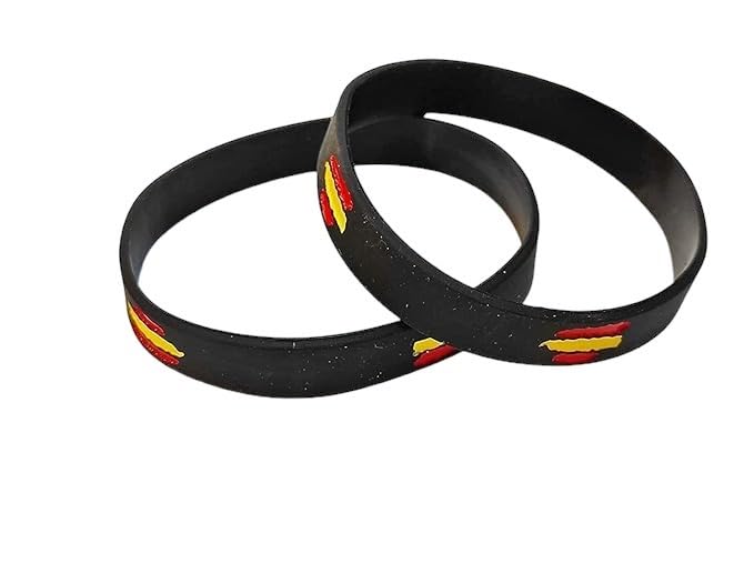 Pulsera de Goma de Silicona Gruesa con diseño de banderitas de España - 1 Unidad