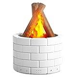 250ml Ultrasonic Fireplace Firewood Flame Fire Bonfire Aroma Diffuser Humidifier, Fake Fireplace Wood Campfire Nightlight Aromatherapy Oil Diffusers, Fall Winter Diffuser for Home Large Room Office