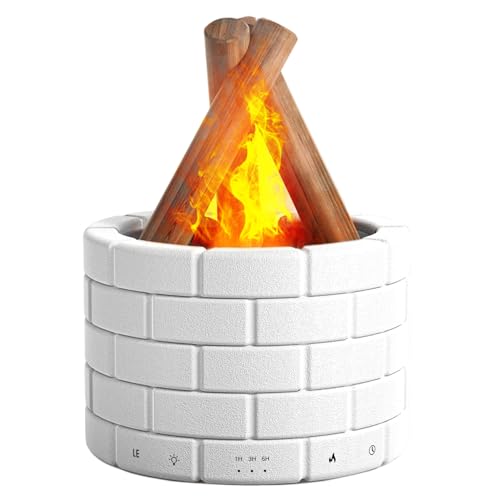 250ml Ultrasonic Fireplace Firewood Flame Fire Bonfire Aroma Diffuser Humidifier Fake Fireplace Wood Campfire Nightlight Aromatherapy Oil Diffusers Fall Winter Diffuser for Home Large Room Office
