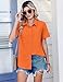 Zeagoo Womens Summer Tops Short Sleeve Shirt Button-Down Business Blouses Vneck Basic Plus Size Clothing Casual Daily Tshirt Orange