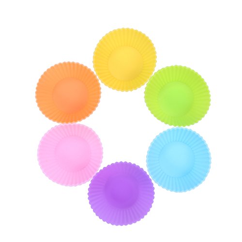 BakeBaking Mini Muffin Pan - Reusable Silicone Cupcake Molds 2in 24 Pack - Small Baking Cups Truffle Cake Pan Set Nonstick in 6 Colors - Thumbnail 3