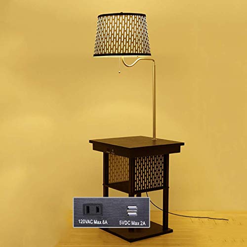 Preisvergleich Produktbild XHH Stehlampen Couchtisch Wiederaufladbar mit Tisch Stehlampe, Kreatives Wohnzimmer Schlafzimmer Arbeitszimmer Rack Regenschirm Licht AA + (Retro einfach All-Match)