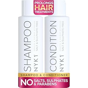 NYK1 Sulphate Free Hair Shampoo And Conditioner Set (500ml x2) Sulfate Free Shampoo And Conditioner Sets for Extensions, Colour and Keratin Treatment – Gentle Cleansing and Prevents Breakage