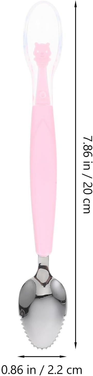 Silicone Spoon with Storage Box Soft-tip Tableware for Fruit and Food Scraping Gentle Gums and Flexible Supplies for Self-feeding