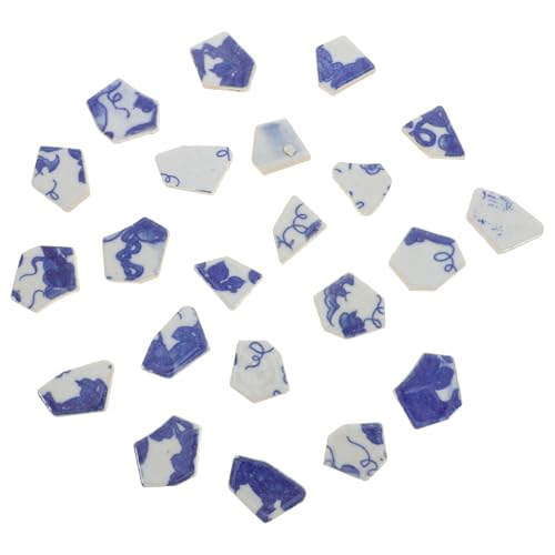 Zerodeko Carreaux de Mosaïque en Céramique Porcelaine Bleu Dos Adhésif, Installation Facile pour Décoration Murale et Pots de Jardin, Style Traditionnel Bleu et Blanc