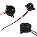 Zunate 3Pcs Piezoelectric Buzzer, Active Electronic Sounder 23mm Dia 12mm H 100mm Wire DC Powered Component for Computers Printers Timers Industrial Equipment