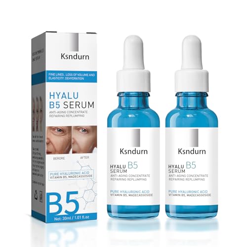 2Pcs Hyalu B5 Serum, Ksndurn Face Serum Concentrate, Hyaluronic Acid Serum for Face - Anti Aging, Instant Face Firming & Plumping, Face Fade Fine Lines (30mlx2)