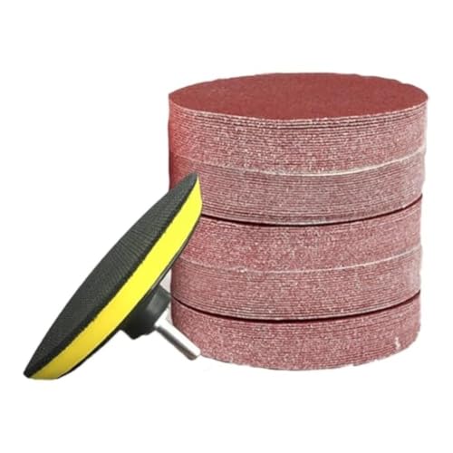 Kit de papel de lija, 52 Uds., 4 pulgadas con almohadilla de respaldo de gancho y bucle, adaptador de taladro M10 for pulir Metal, pared de cerámica automotriz