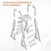 VINGLI Pool Ladder for Above Ground Pools, A-Frame Above Ground Pool Ladder with Handrails, Swimming Pool Platform Ladder with Dual-Sided Steps (Light Gray)