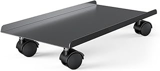 Suporte suporte de CPU de aço com rodas giratórias com bloqueio, caixa de armazenamento de PC com plataforma rolante móvel, suporte de PC para a maioria dos PCs de jogos em torre, gabinete ATX Ac
