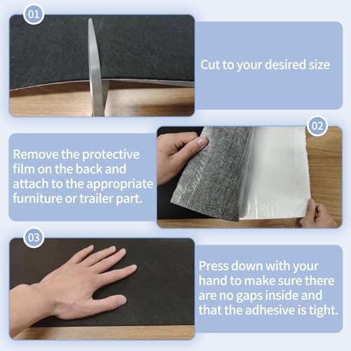 image for KEOHOLI 12in x 20ft Boat Trailer Bunk Carpet with Adhesive, Marine Car