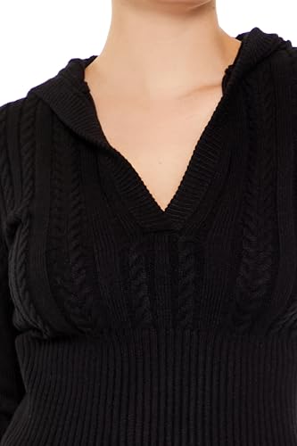 Forever 21 Women's Hooded Cable Knit Sweater3