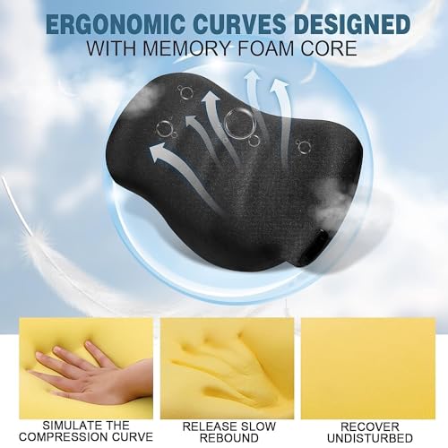 Image of araami Car Neck Rest Pillow Seat Cushion Headrest Ergonomic Neck Support Help Relieve Neck Pain for Driver Front Back Seat, Office Chair, Fit Most Vehicles (Black Pack of 1) (Oval Shape)