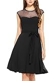 Elegantes 50s 60s 70s Jahr Kleid Rockabilly Kleid, Rundhals, Ärmellos