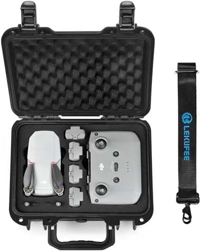 SOBEAU Beschermhoes voor DJI Mini 4K/2 SE, Draagbare Waterdichte Harde Hoes, Afstandsbediening RC-N1C en Accessoires, Zwart