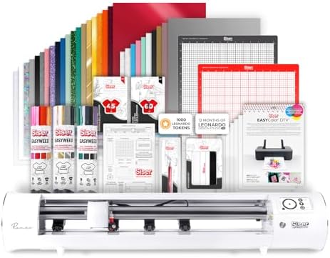 Siser Romeo Essential Bundle - 24" Professional Cutting Machine for Vinyl, Paper, and More – WiFi Compatible with Windows & Mac - Includes Leonardo Design Studio Software, Roll Holder Accessory