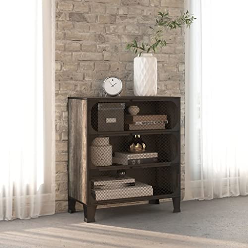 UJCHVHN Gabinete de almacenamiento gris 72 x 36 x 82 cm, metal y MDF, armarios de almacenamiento y taquillas