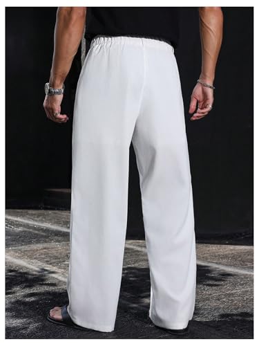 GORGLITTER Men's Baggy Dress Pants Pleated Wide Leg Slacks Old Money Work Office Business Casual Trousers3