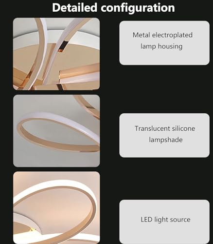 Plafonnier LED variable en forme de fleur, luminaire doré de 55cm et 38W avec sa télécommande - 7