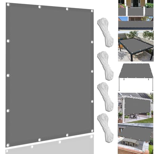 Voile d'ombrage rectangulaire gris clair 190 x 400 cm imperméable