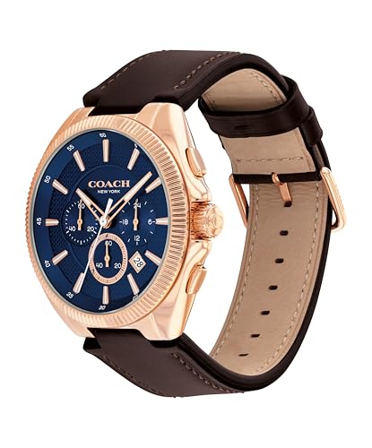 Image of COACH Men's Jackson Chronograph Watch, 45mm Case Size, Genuine Leather Strap, Premium Fashion, Everyday Wear - Gift for Him