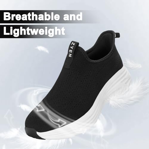 ZYEN Mens Walking Shoes Easy Wear Design Athletic Sneakers Lightweight Breathable Laceless Comfortable Tennis Sneakers Casual Travel Gym Work Shoe3