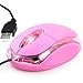 Daffodil WMS106 Wired Mini Optical Mouse - 3 Button PC Mouse with Scrollwheel and Internal LED Light - For Laptop / Netbook / Desktop Computers - Supported by: Microsoft Windows (7 / XP / Vista) and Apple MAC (OS X +) - No Batteries Needed (Pink)