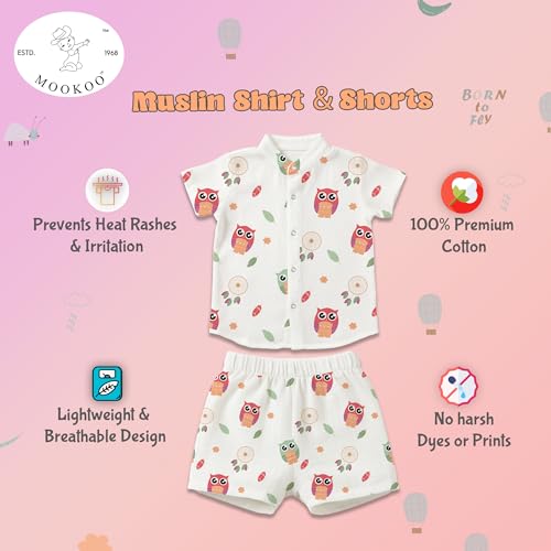 Image of Premium Muslin Baby Shirt & Shorts Set | Ultra-Soft Cotton Co-Ord for Newborns | Lightweight, Breathable & Skin-Friendly Wear
