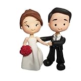 decoracion original boda civil  Pootshi- Figura Novios Boda Hecho en España, Personalizados para Adorno de Tarta Hecho a Mano con Porcelana Fría, Ideal Para Decorar Tu Pastel o Un Regalo Original Para Esa Fecha Especial.