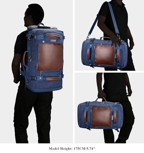Image of WITZMAN Travel Backpack for Men Carry on Luggage Backpack Large Man Canvas Rucksack with Shoe Compartment