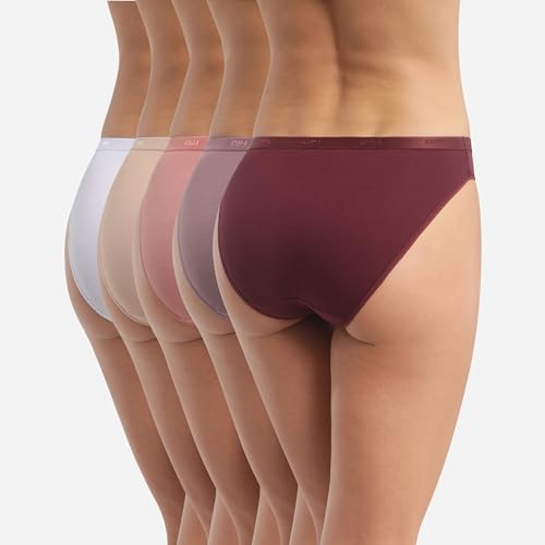 Dim Culottes Femme Lot de 5 | Les Pockets Ecodim | Coton & Élasthanne | Ceinture Confort | Multicolores | Invisibles sous Les Vêtements