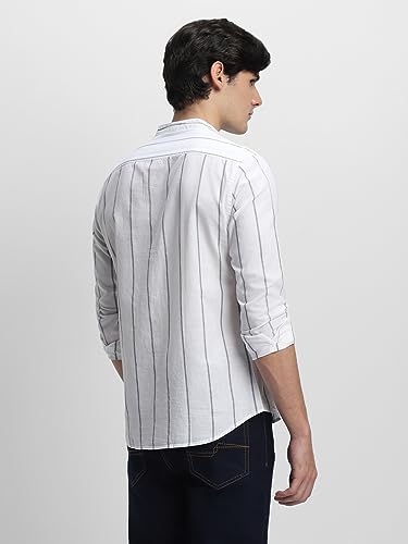 Image of Dennis Lingo Men's Cotton Striped Slim Fit Shirt