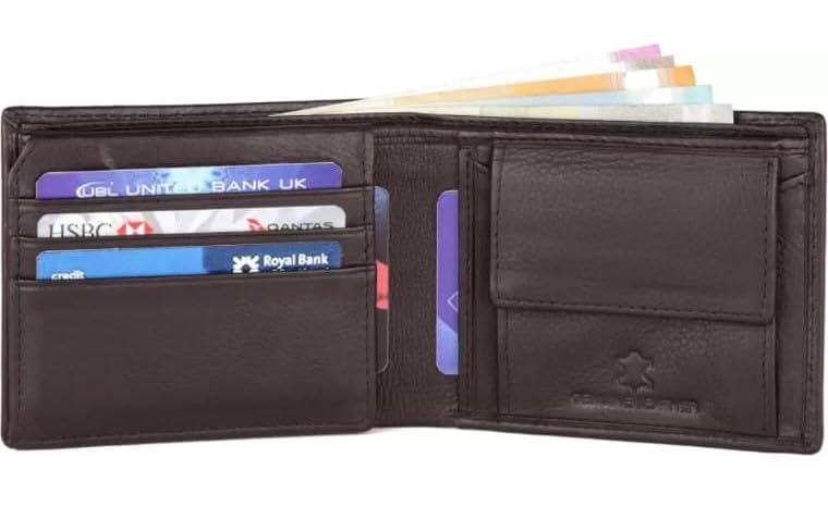 Image of WILD NAPA RFID Protected Brown Genuine Leather Wallets for Men (B-Brown)