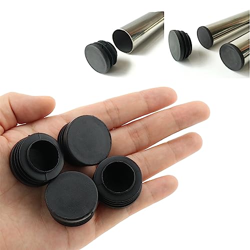 Image of Round Tubing Plug DGZZI 24PCS 28mm Black Plastic Tubing End Caps, Furnigear Black Chair End Cap